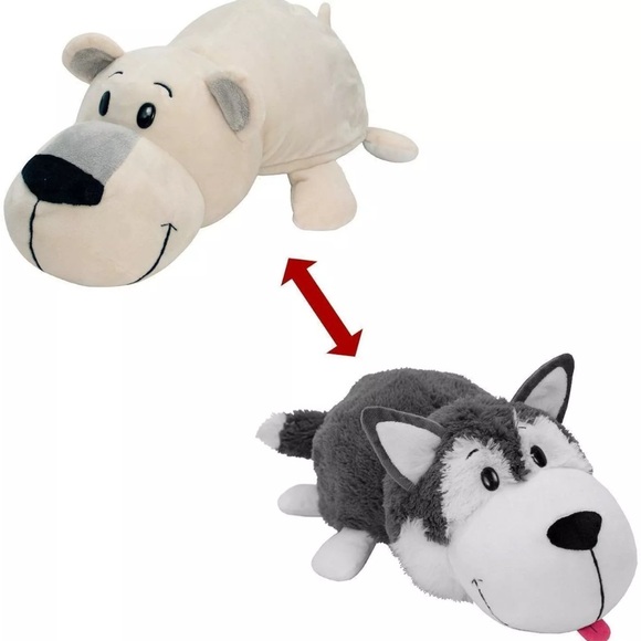 Flip A Zoo Plush Poppi Polar Bear/Asher Husky Reversible Stuffed Animal Toy - Picture 10 of 10